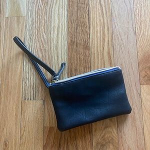 Black wristlet clutch